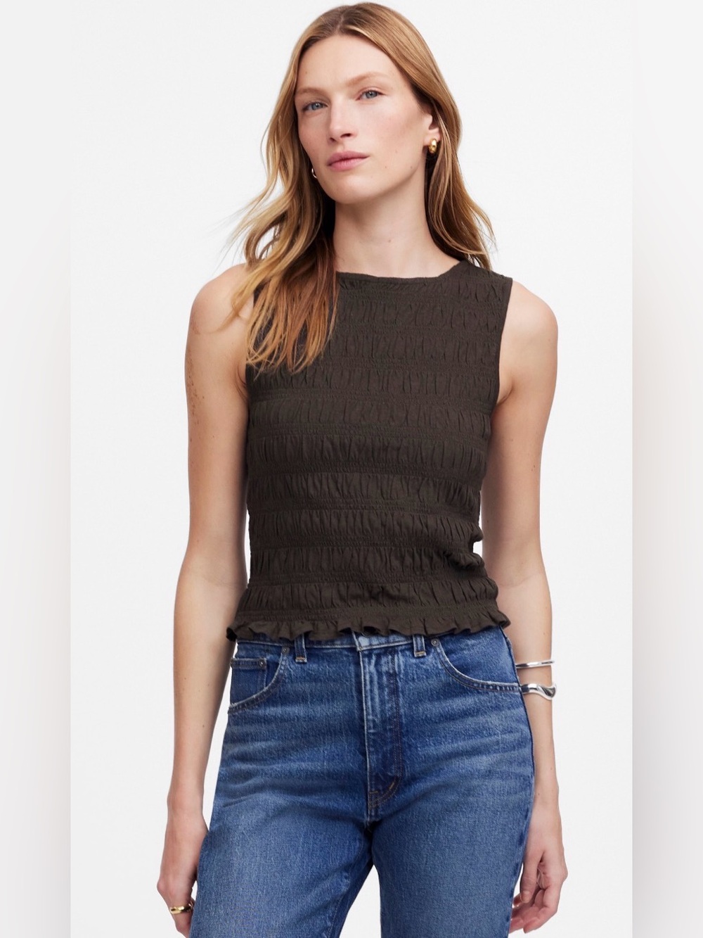 Madewell Smocked Boatneck Tee